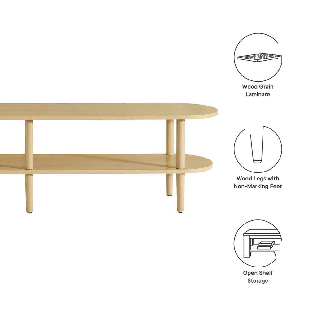 Torus Oval Wood TV Stand - Light Oak