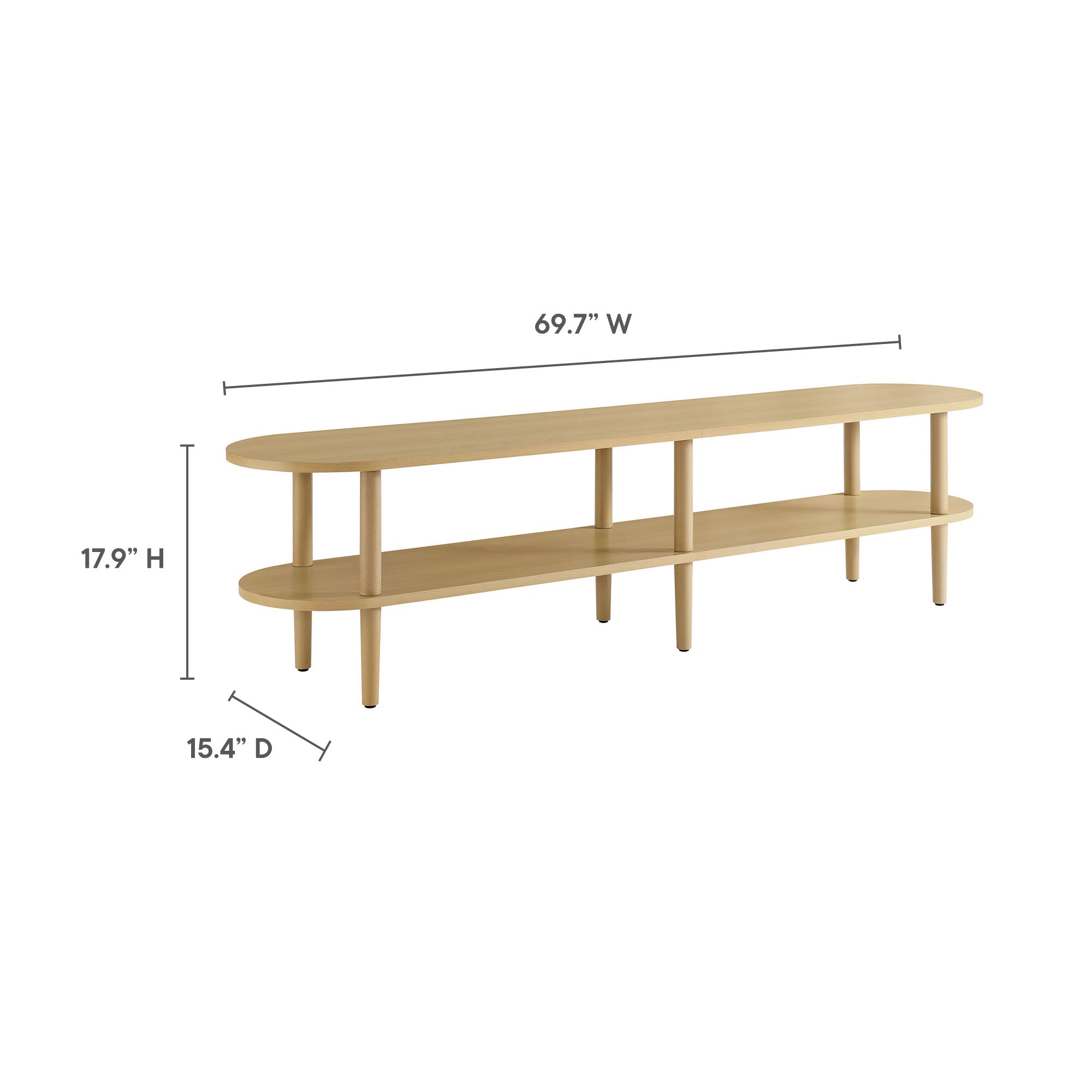 Torus Oval Wood TV Stand - Light Oak