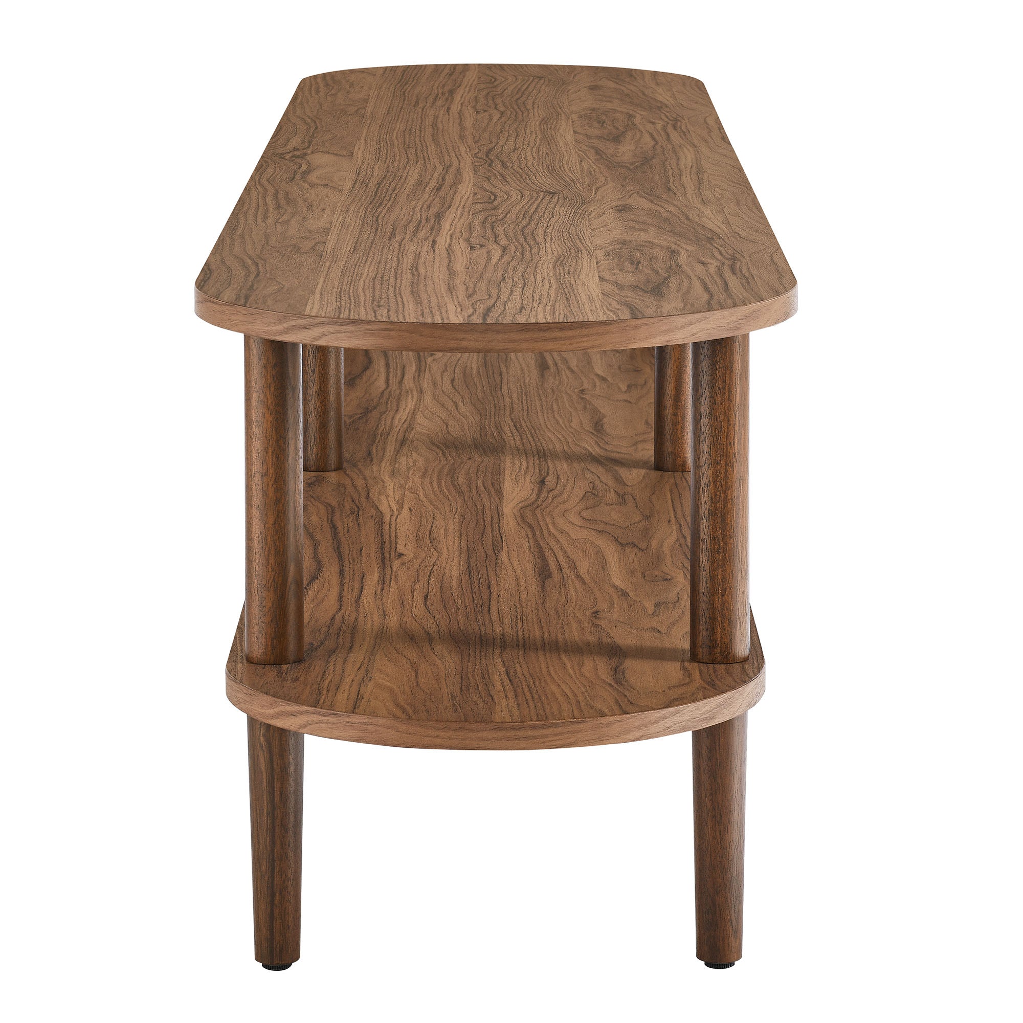 Torus Oval Wood TV Stand - Walnut