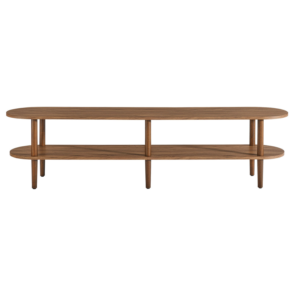 Torus Oval Wood TV Stand - Walnut