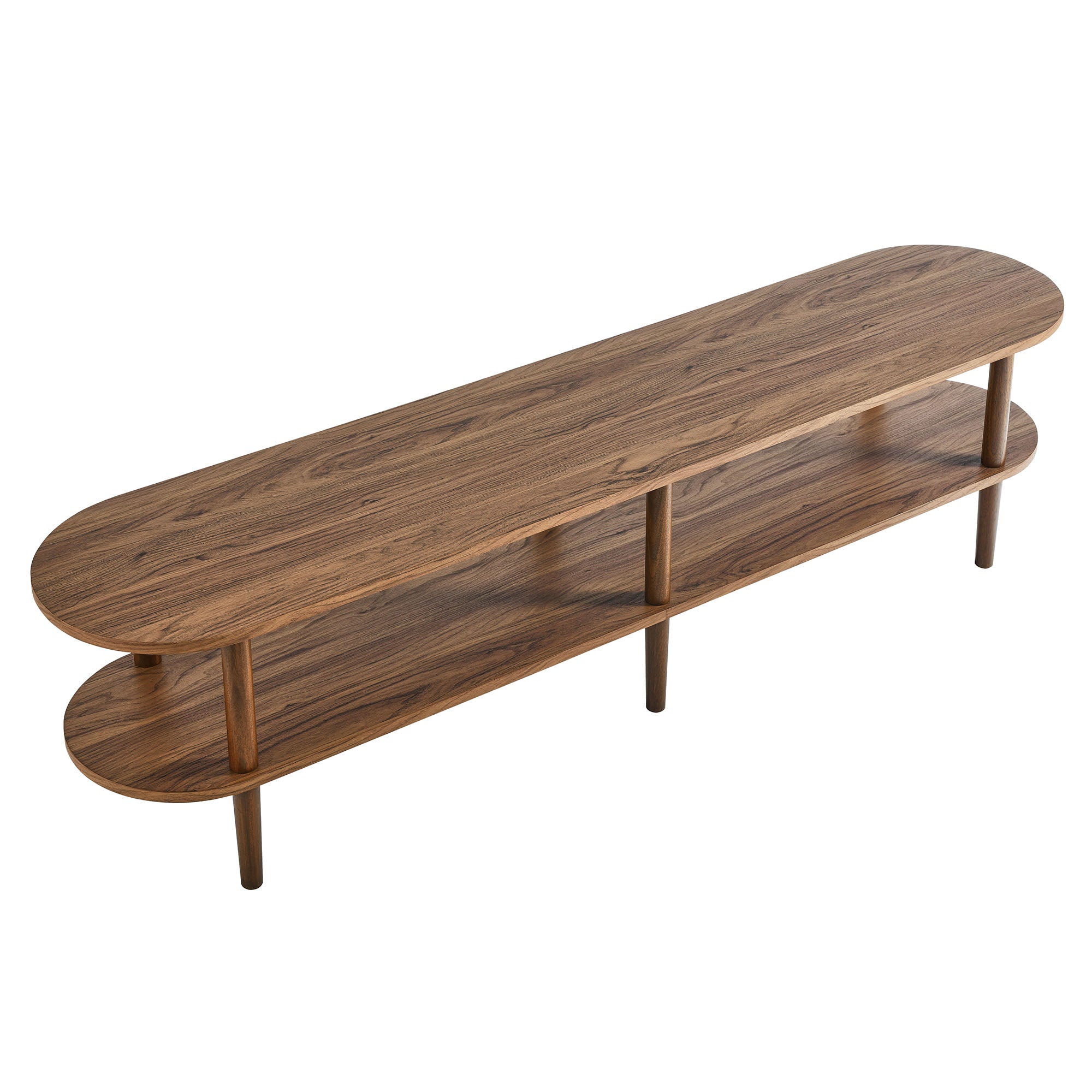 Torus Oval Wood TV Stand - Walnut