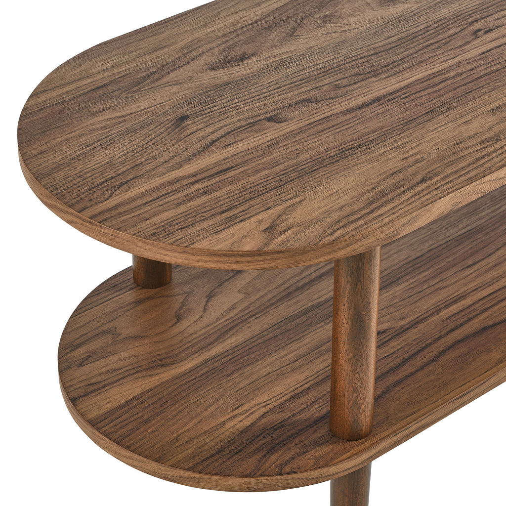 Torus Oval Wood TV Stand - Walnut