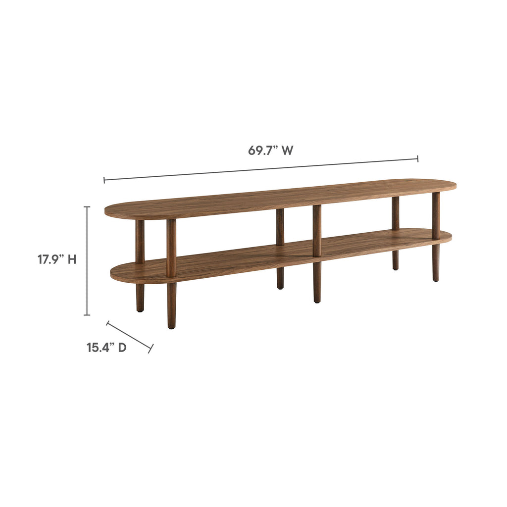 Torus Oval Wood TV Stand - Walnut