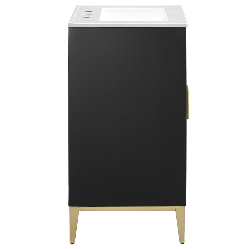 Beau 24" Wood Bathroom Vanity with Basin - White Black
