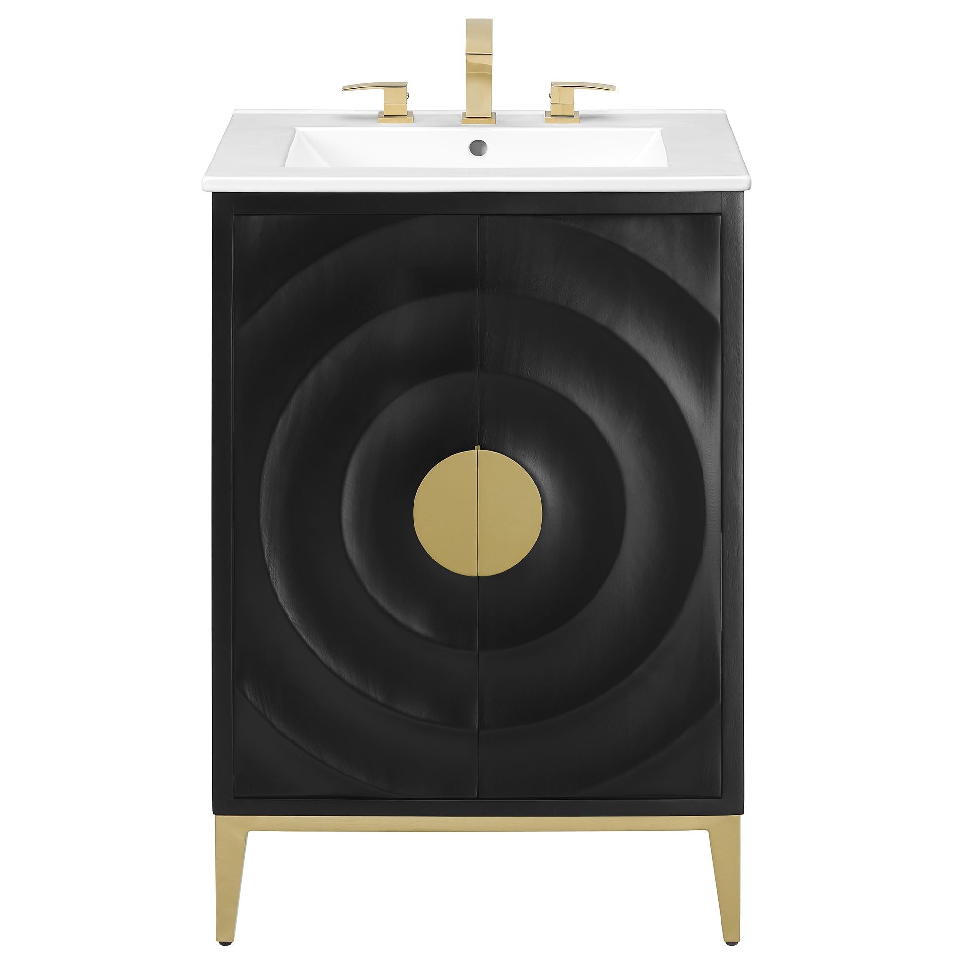 Beau 24" Wood Bathroom Vanity with Basin - White Black