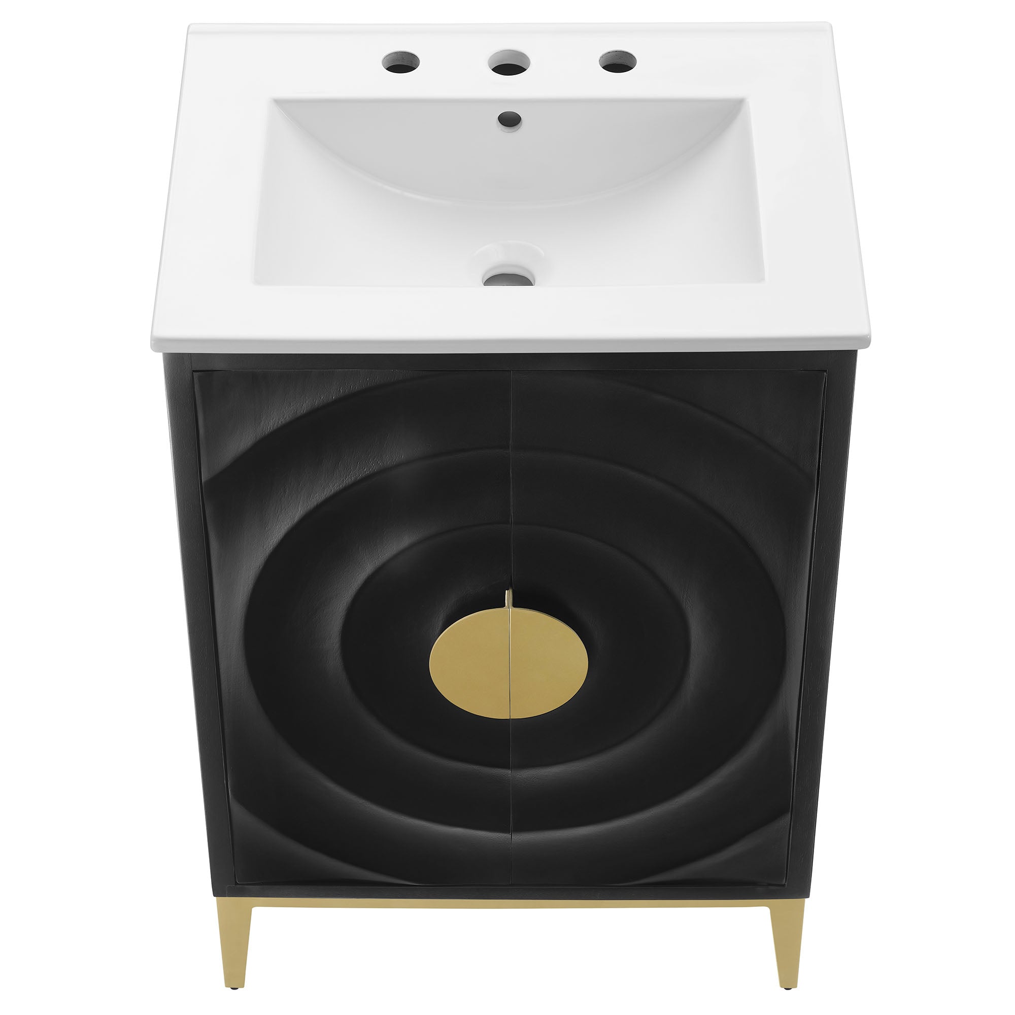 Beau 24" Wood Bathroom Vanity with Basin - White Black