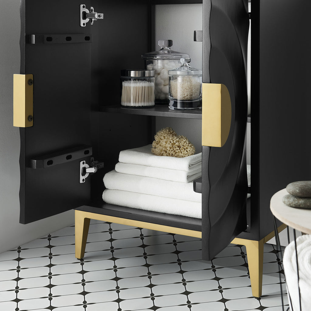 Beau 24" Wood Bathroom Vanity with Basin - White Black
