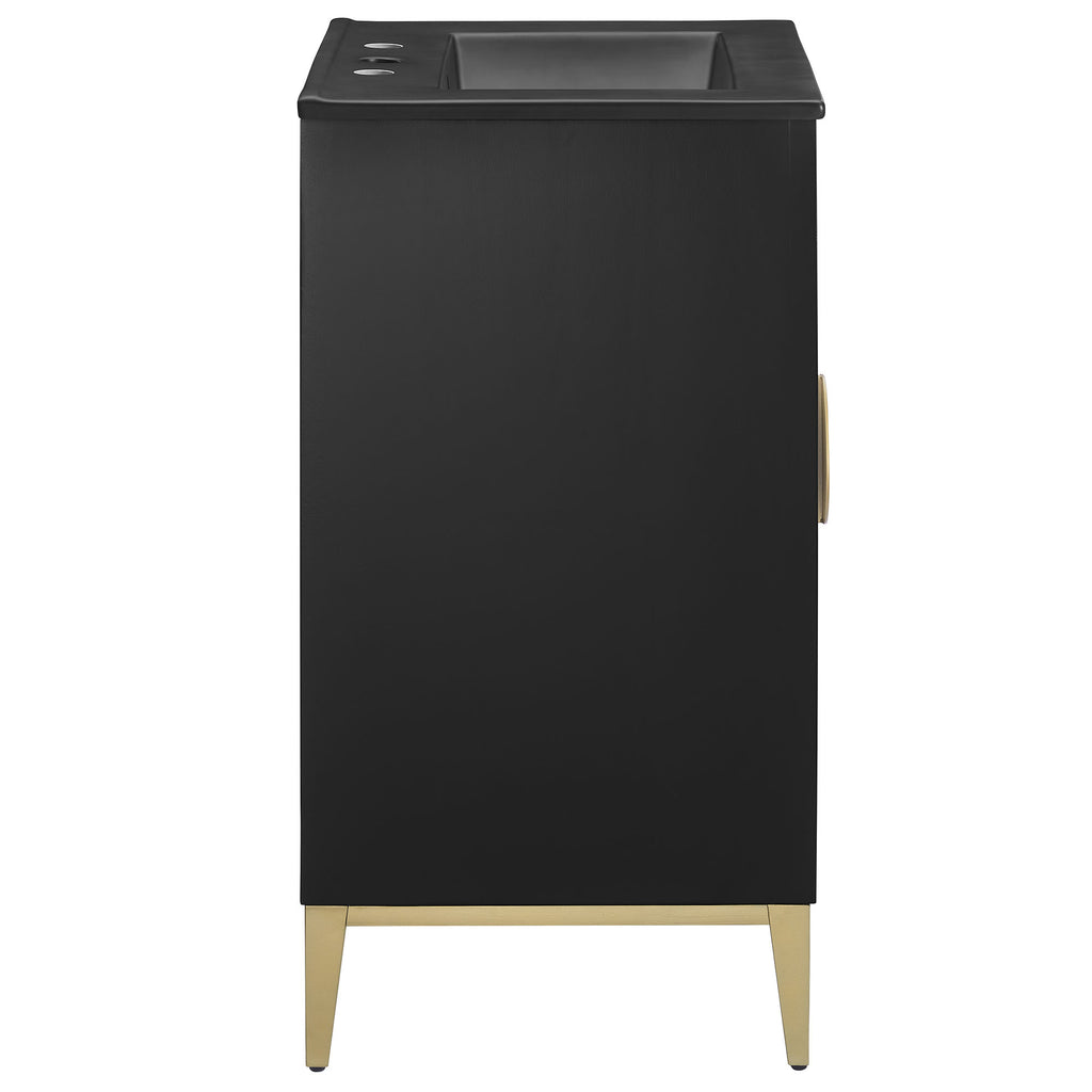 Beau 24" Wood Bathroom Vanity with Basin - Black Black