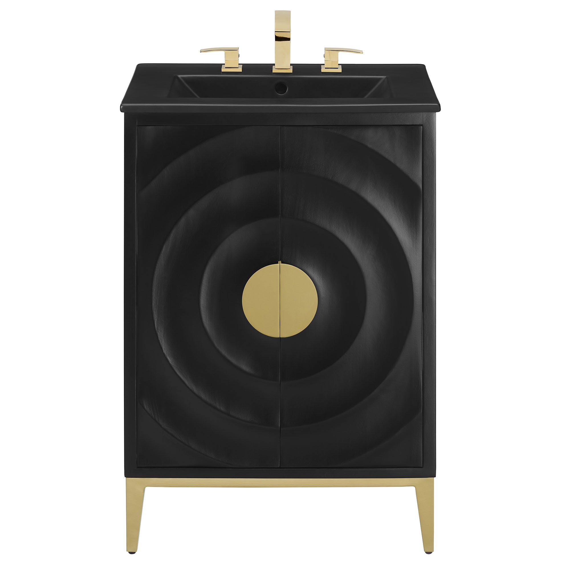 Beau 24" Wood Bathroom Vanity with Basin - Black Black