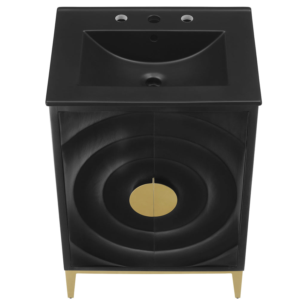 Beau 24" Wood Bathroom Vanity with Basin - Black Black