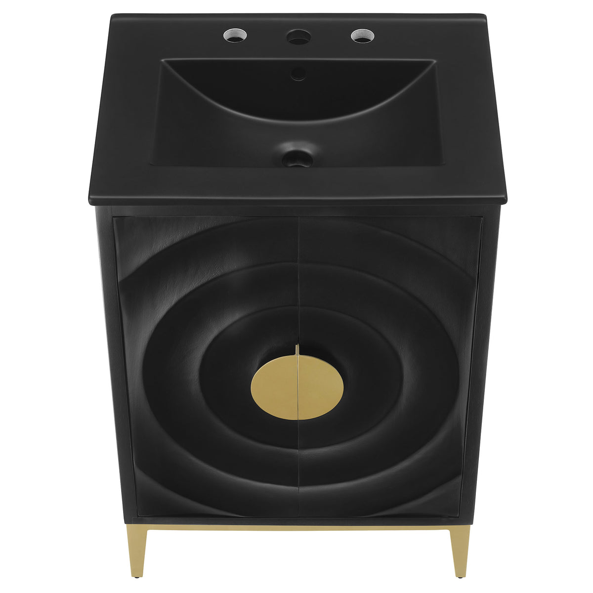 Beau 24" Wood Bathroom Vanity with Basin - Black Black