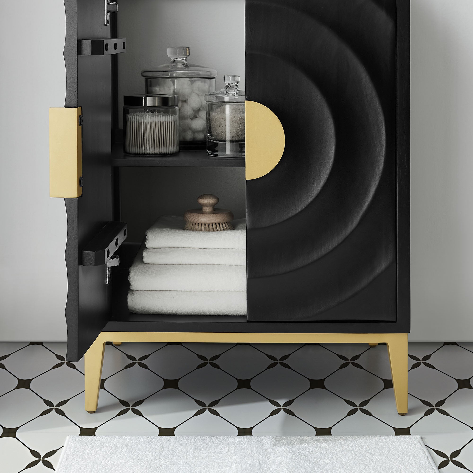 Beau 24" Wood Bathroom Vanity with Basin - Black Black