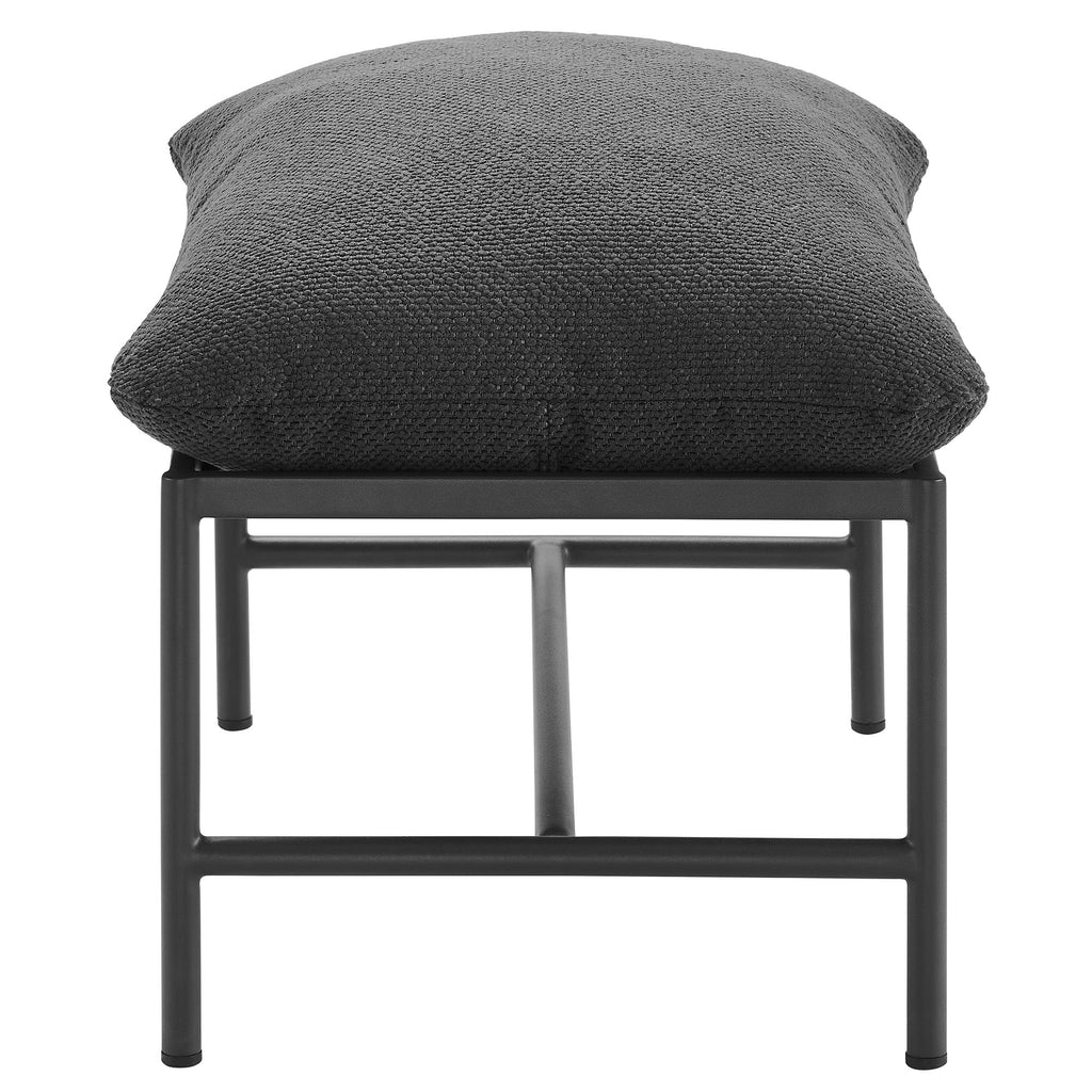Raya Outdoor Patio Boucle Ottoman - Charcoal