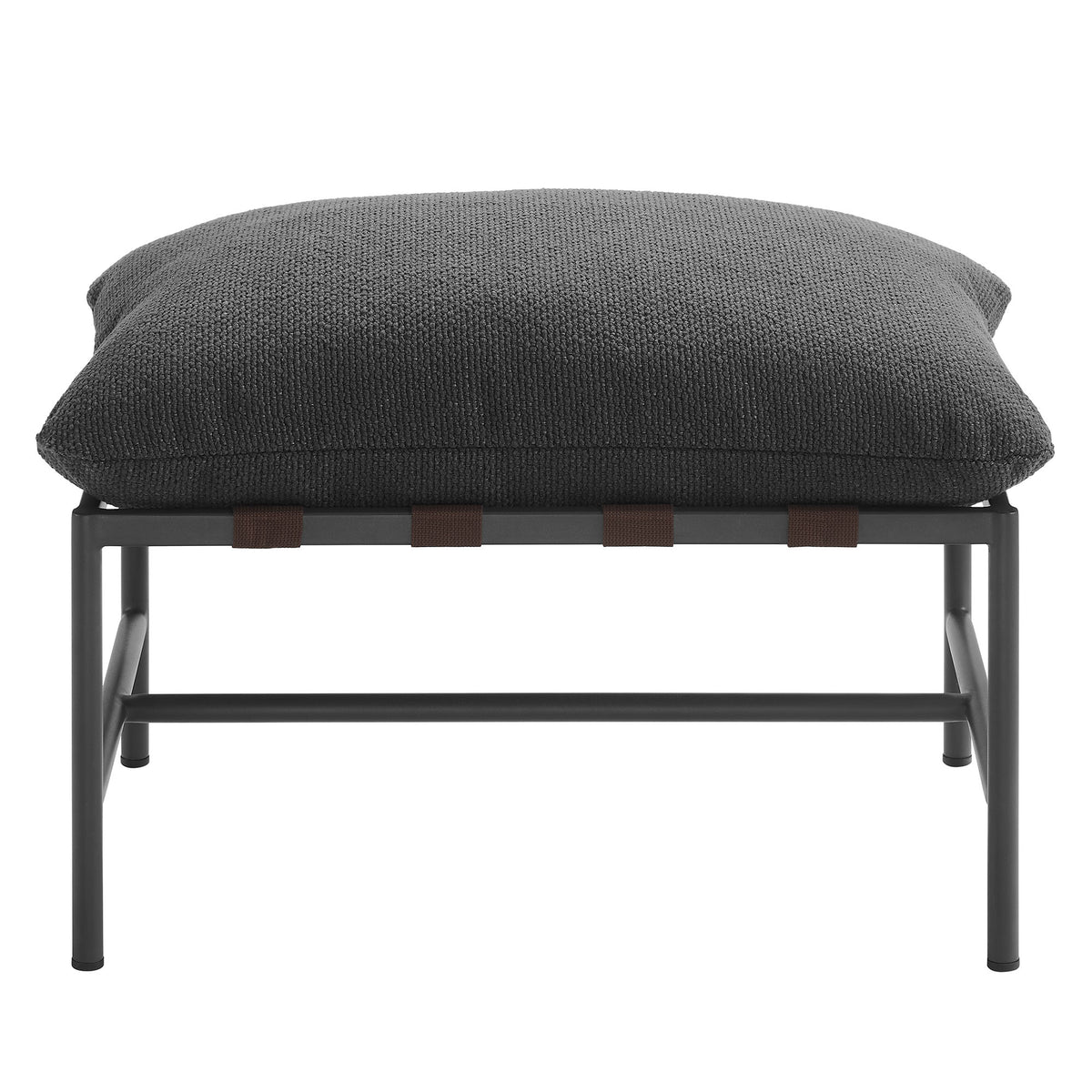 Raya Outdoor Patio Boucle Ottoman - Charcoal