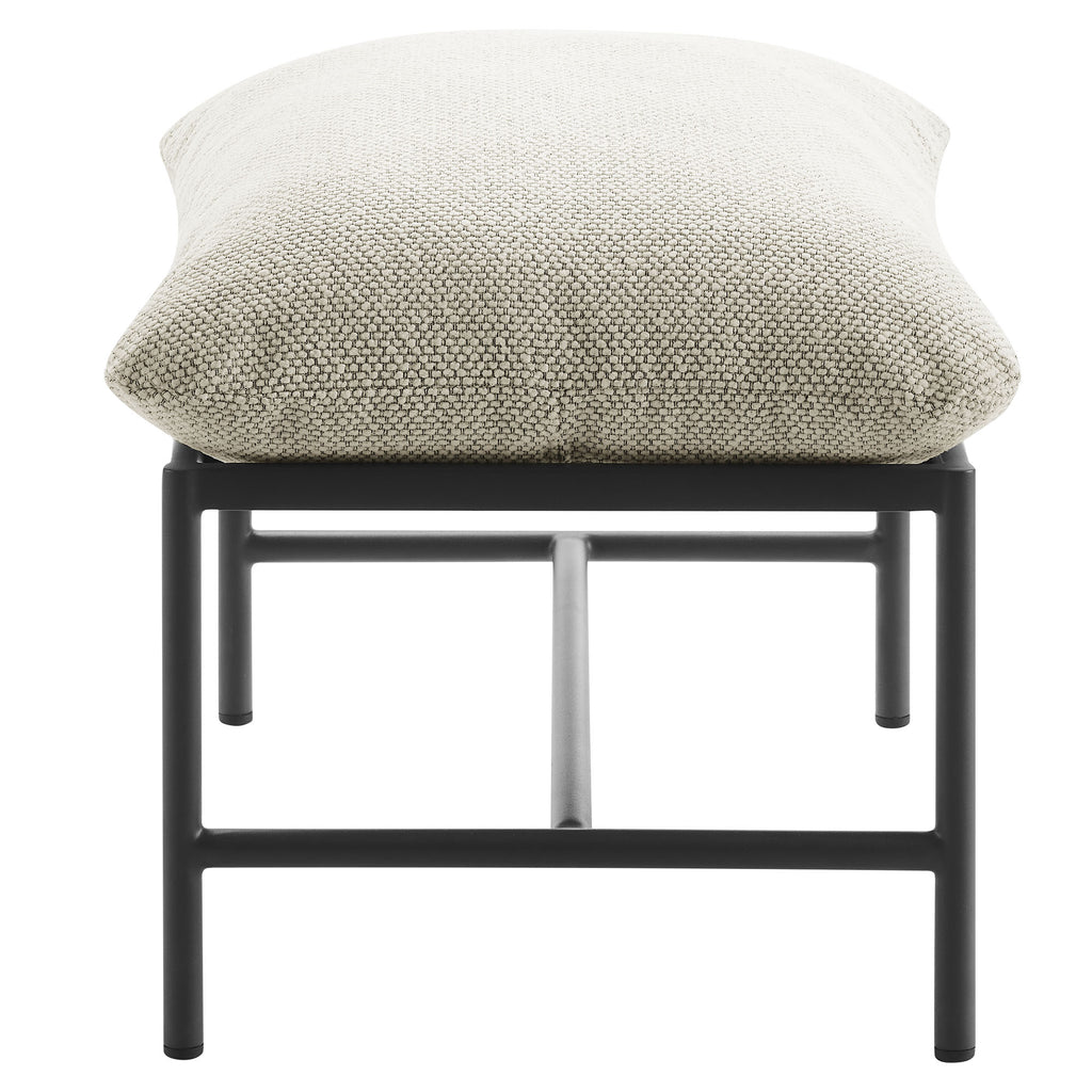 Raya Outdoor Patio Boucle Ottoman - Ivory