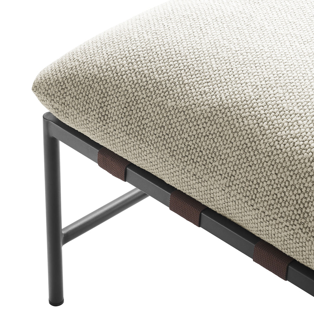 Raya Outdoor Patio Boucle Ottoman - Ivory
