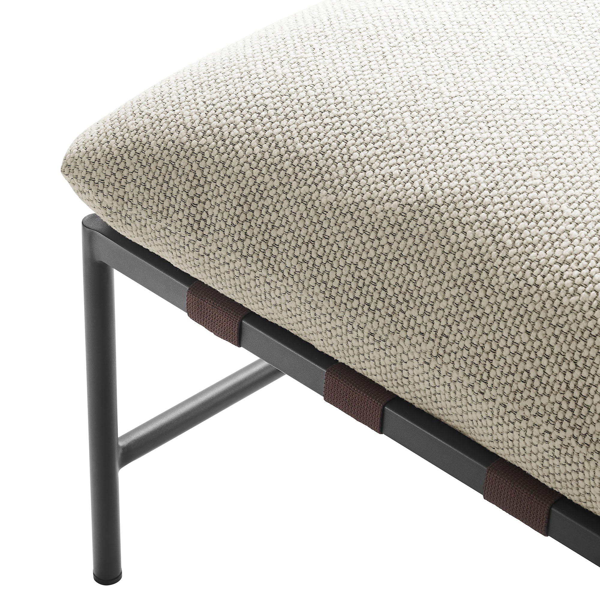 Raya Outdoor Patio Boucle Ottoman - Ivory