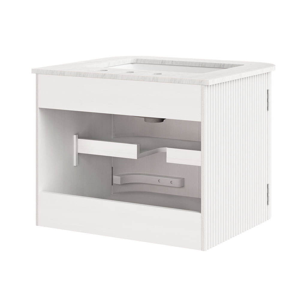 Zia 24" Wall-Mount Bathroom Vanity with Marble Sink - Ivory
