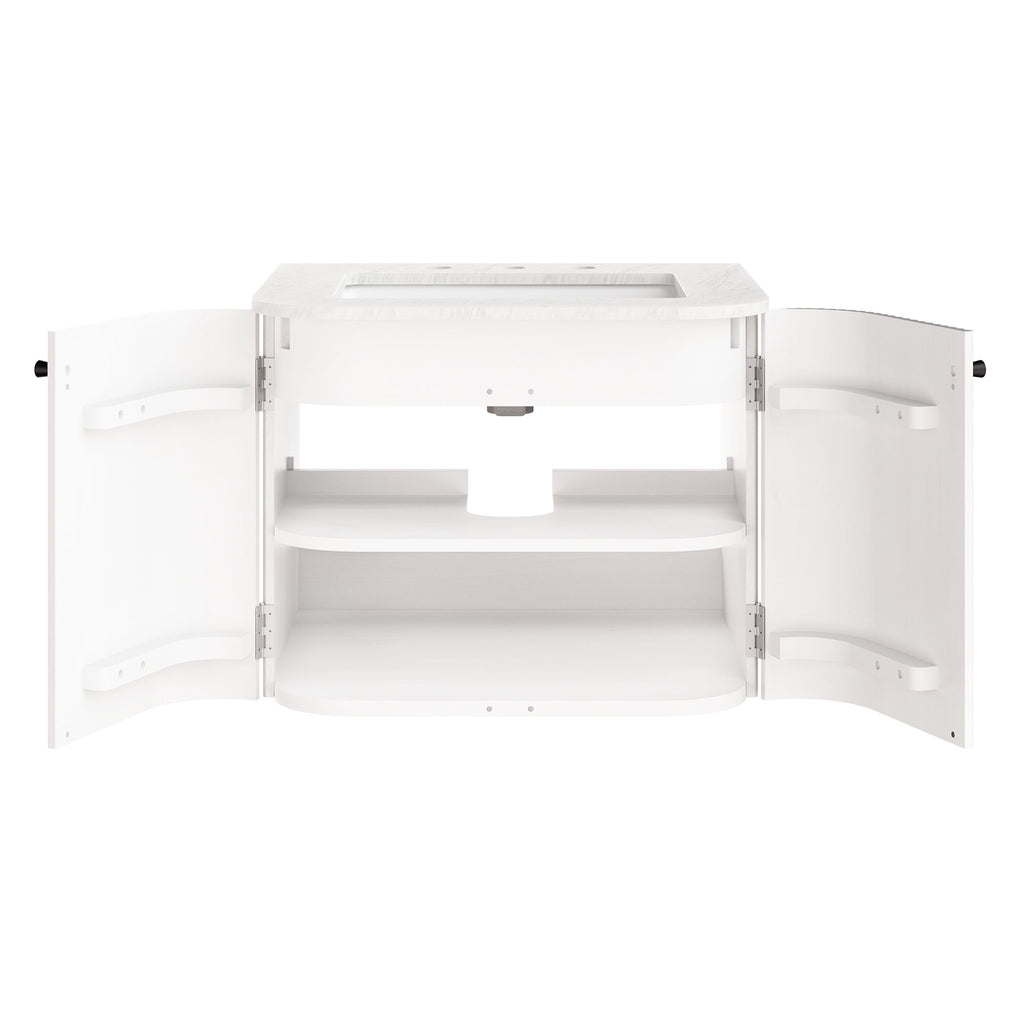 Zia 24" Wall-Mount Bathroom Vanity with Marble Sink - Ivory