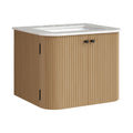 Zia 24" Wall-Mount Bathroom Vanity with Marble Sink - Natural