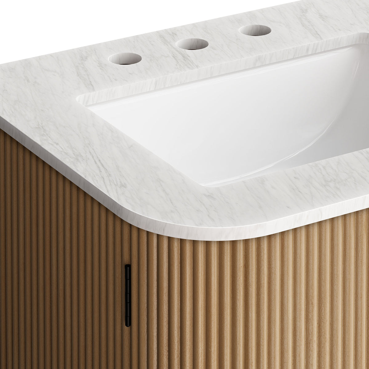 Zia 24" Wall-Mount Bathroom Vanity with Marble Sink - Natural