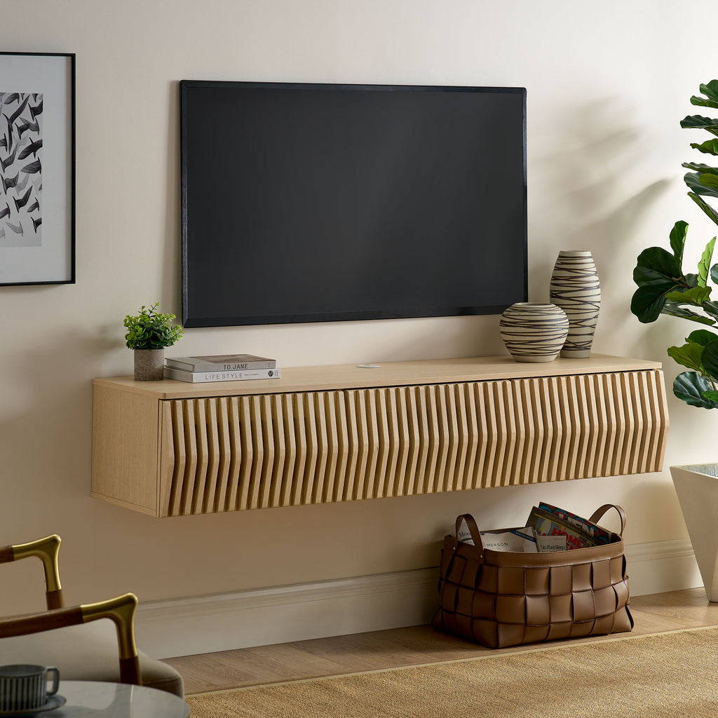 Vaughn 64" Wall Mount TV Stand - Ash