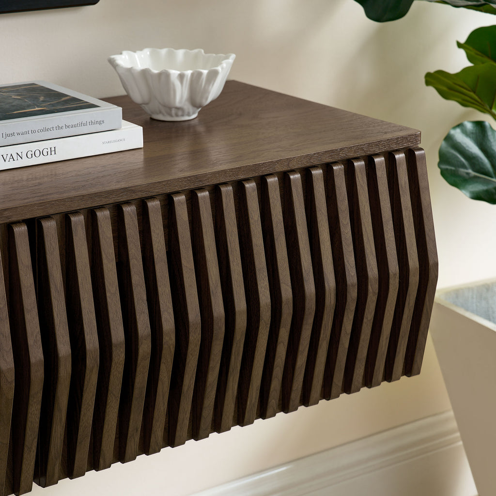 Vaughn 64" Wall Mount TV Stand - Walnut