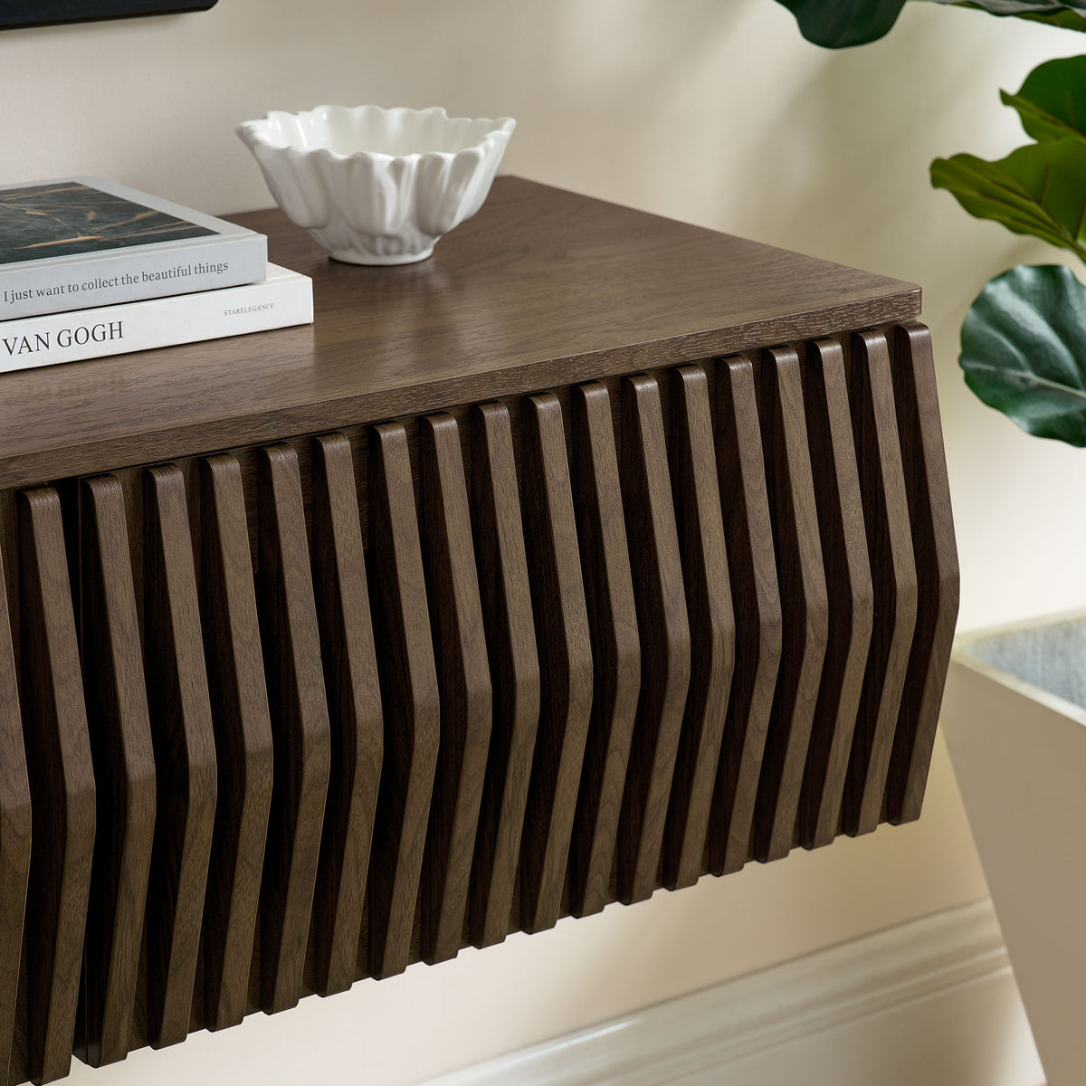 Vaughn 64" Wall Mount TV Stand - Walnut