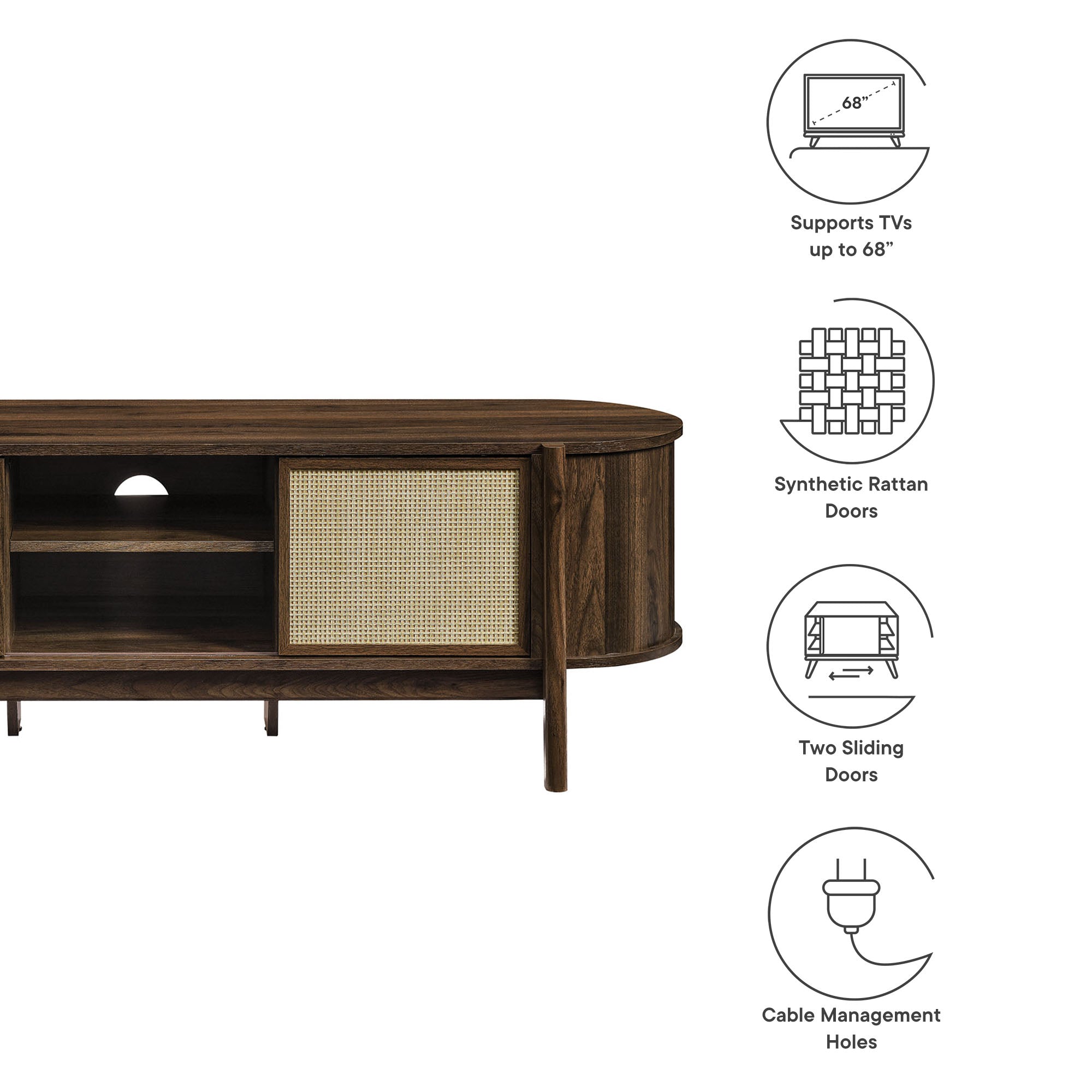 Reid 61" TV Stand - Walnut