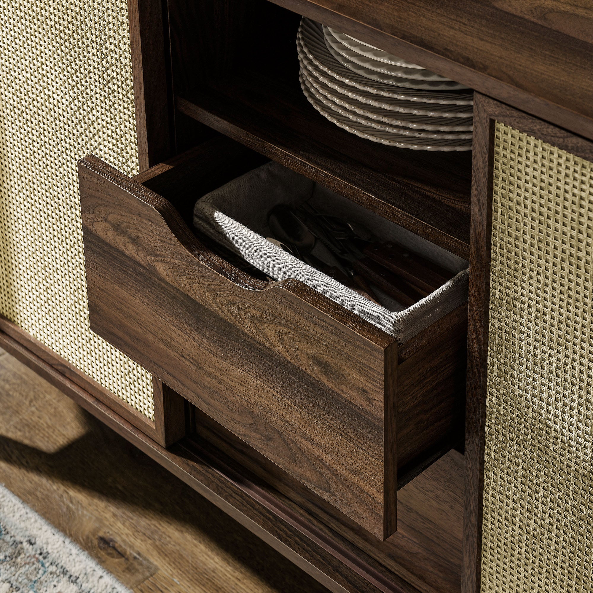 Reid 63" Curved Sideboard - Walnut