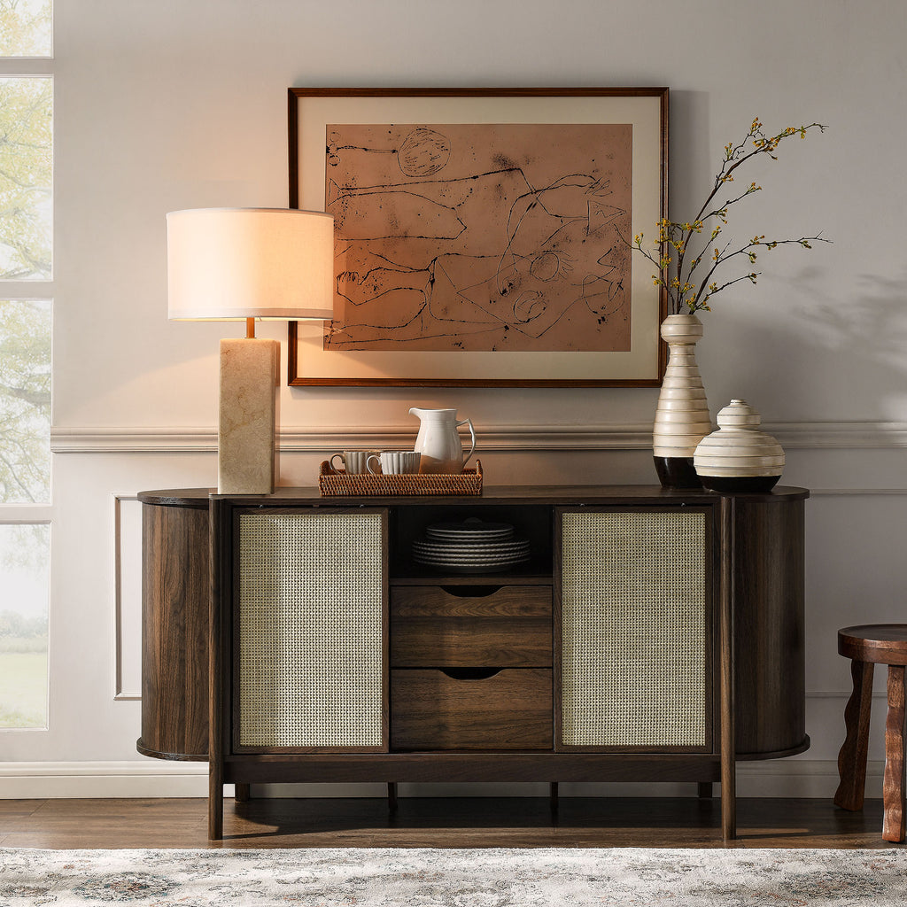 Reid 63" Curved Sideboard - Walnut