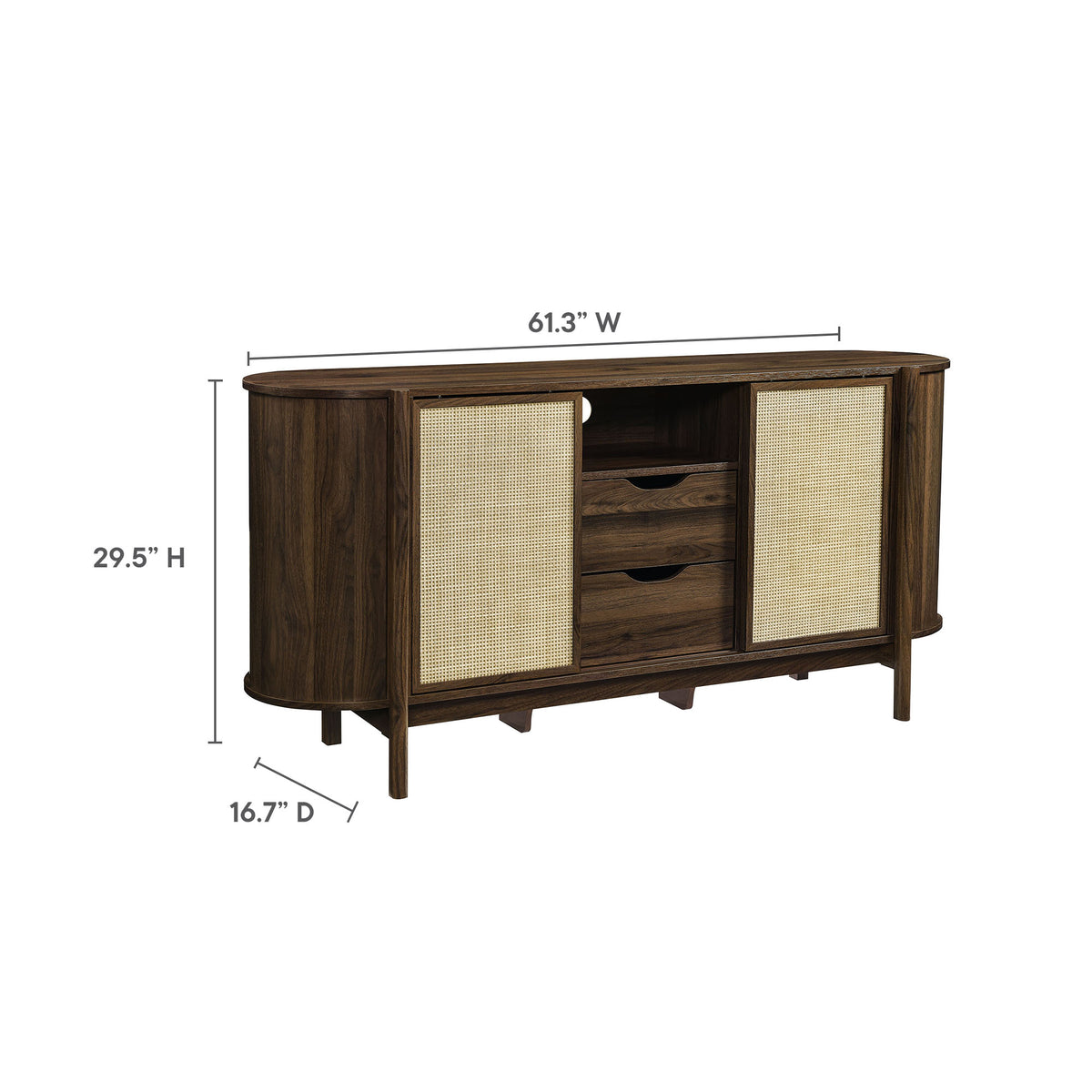 Reid 63" Curved Sideboard - Walnut