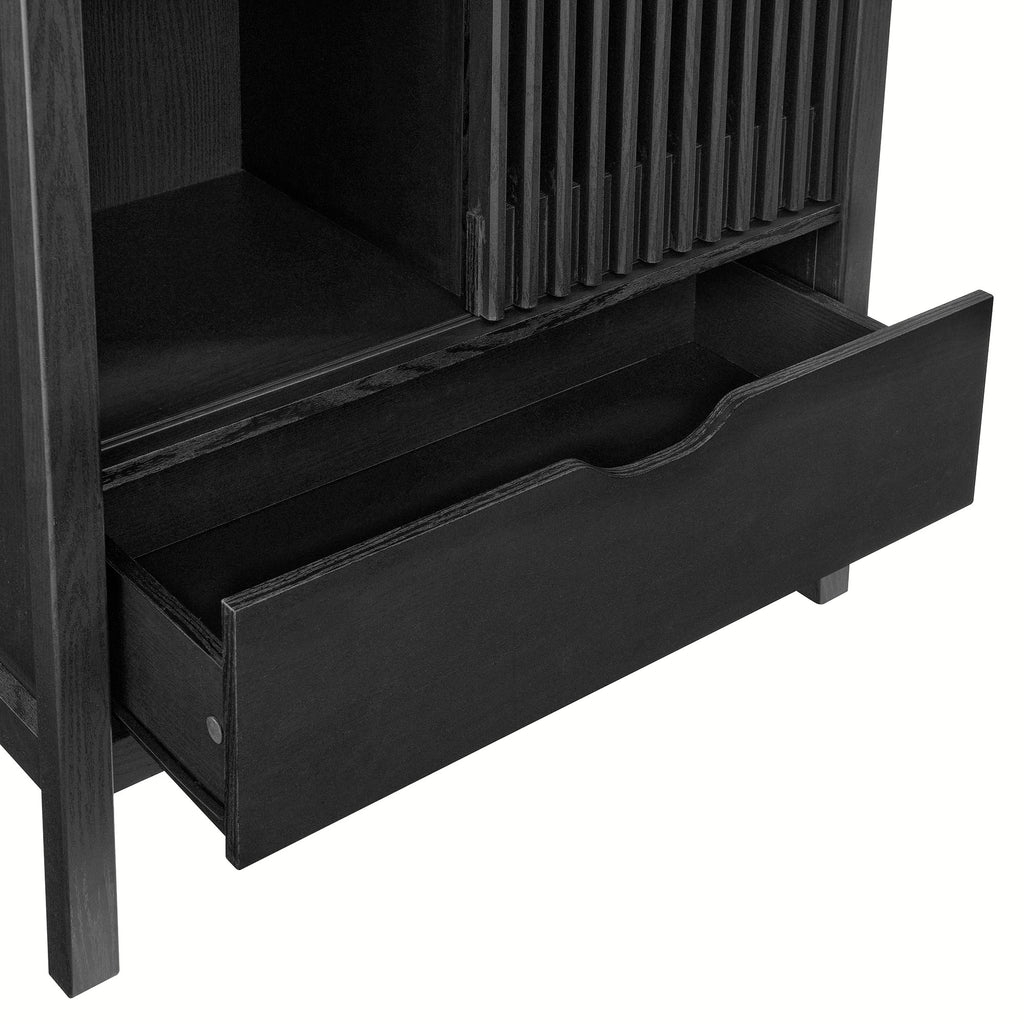 Vaughn 71" Arched Storage Display Cabinet - Black