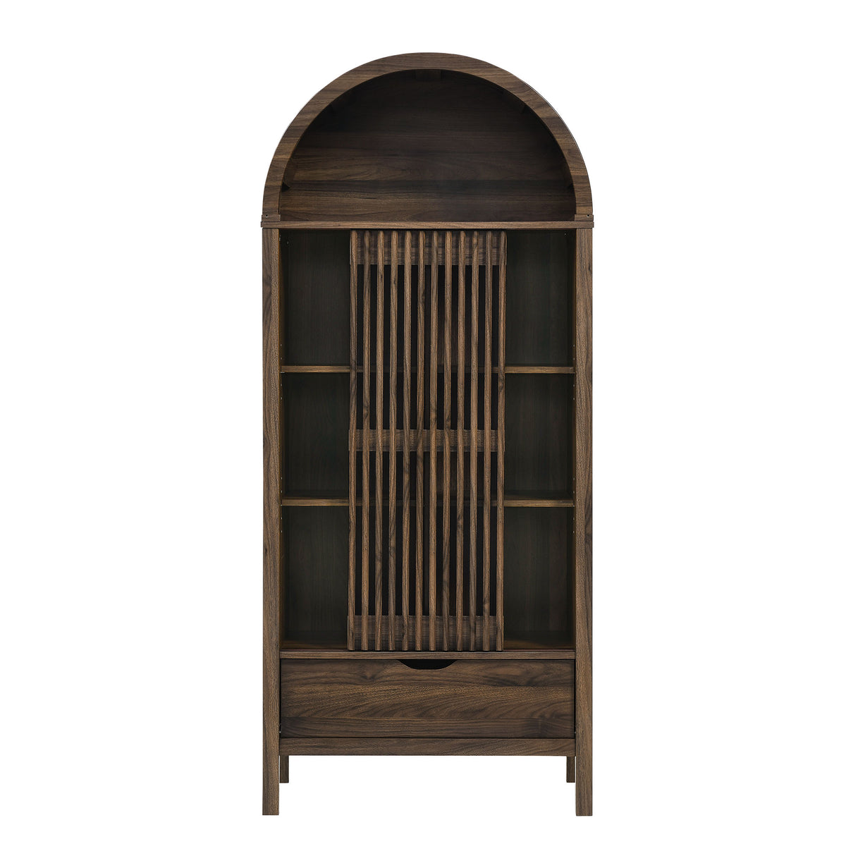 Vaughn 71" Arched Storage Display Cabinet - Walnut