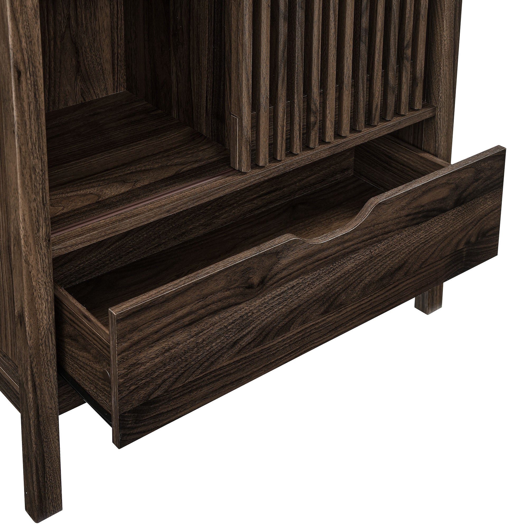 Vaughn 71" Arched Storage Display Cabinet - Walnut