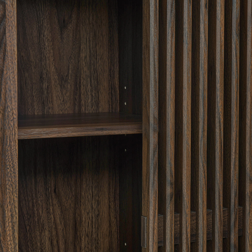 Vaughn 71" Arched Storage Display Cabinet - Walnut
