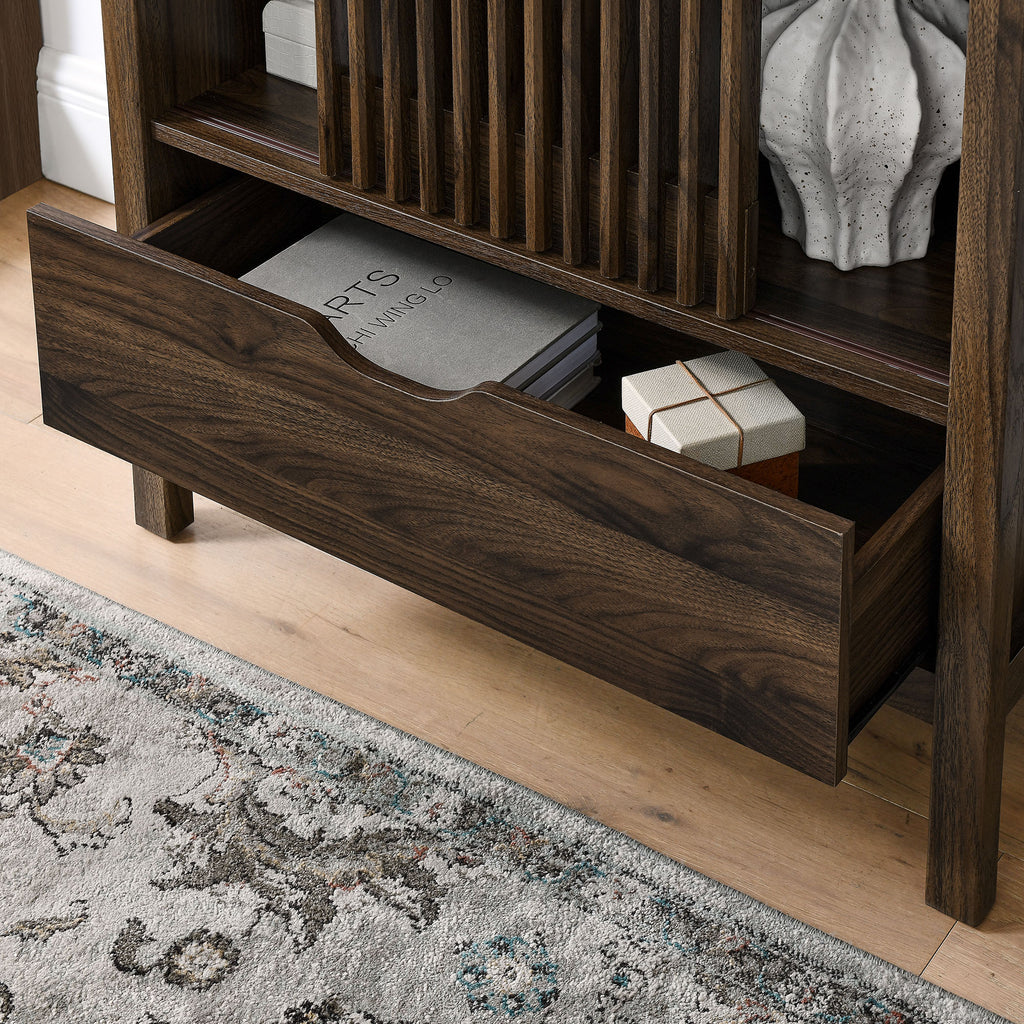 Vaughn 71" Arched Storage Display Cabinet - Walnut