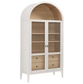 Nolan 74" Tall Wide Arched Storage Display Cabinet - Ivory Oak