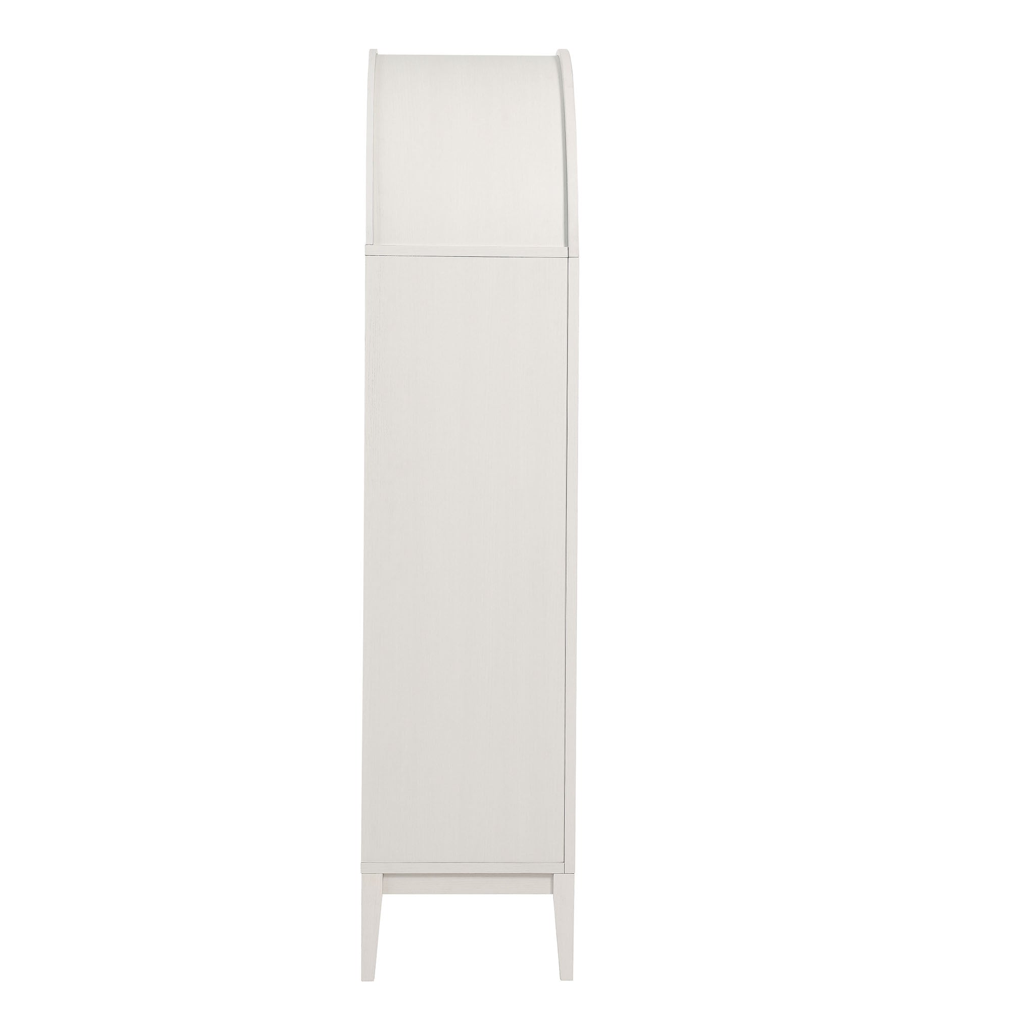 Nolan 74" Tall Wide Arched Storage Display Cabinet - Ivory Oak