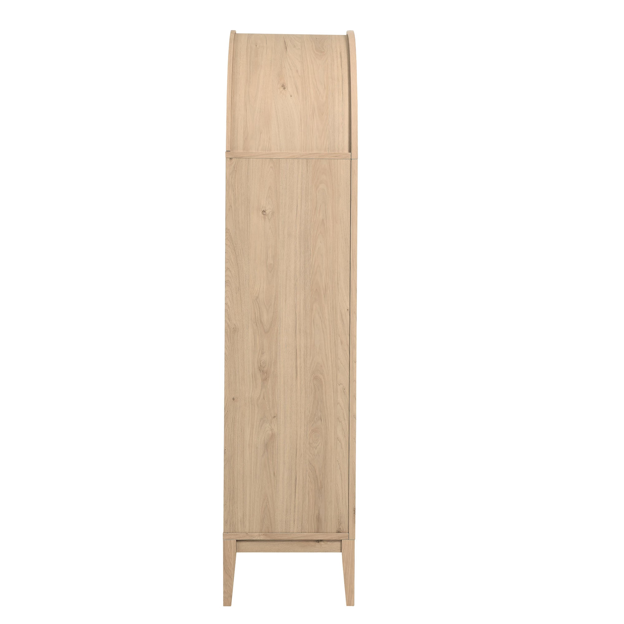 Nolan 74" Tall Wide Arched Storage Display Cabinet - Light Oak