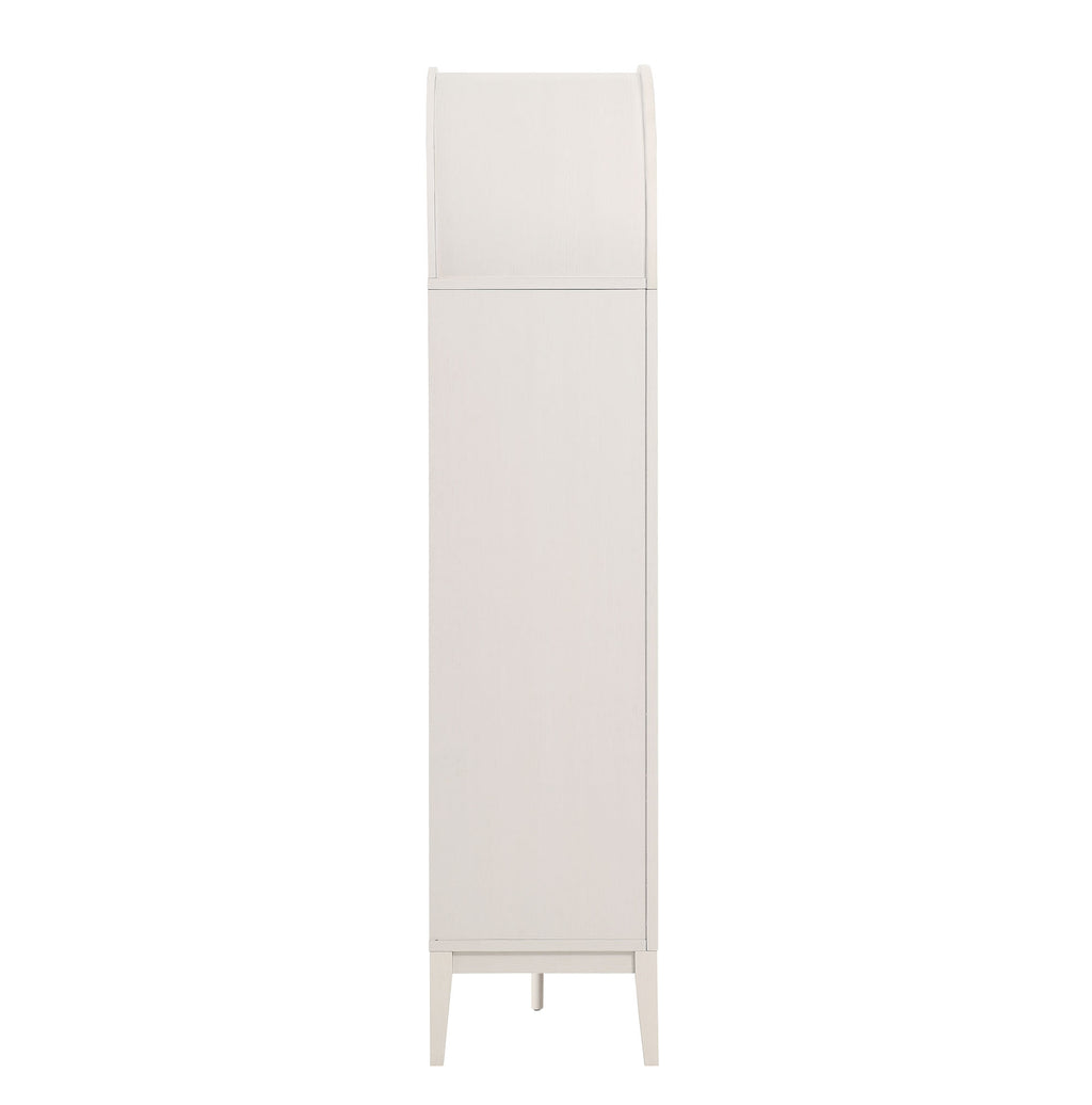 Nolan 74" Tall Wide Arched Storage Display Cabinet Bookshelf - Ivory Oak