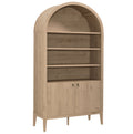Nolan 74" Tall Wide Arched Storage Display Cabinet Bookshelf - Light Oak