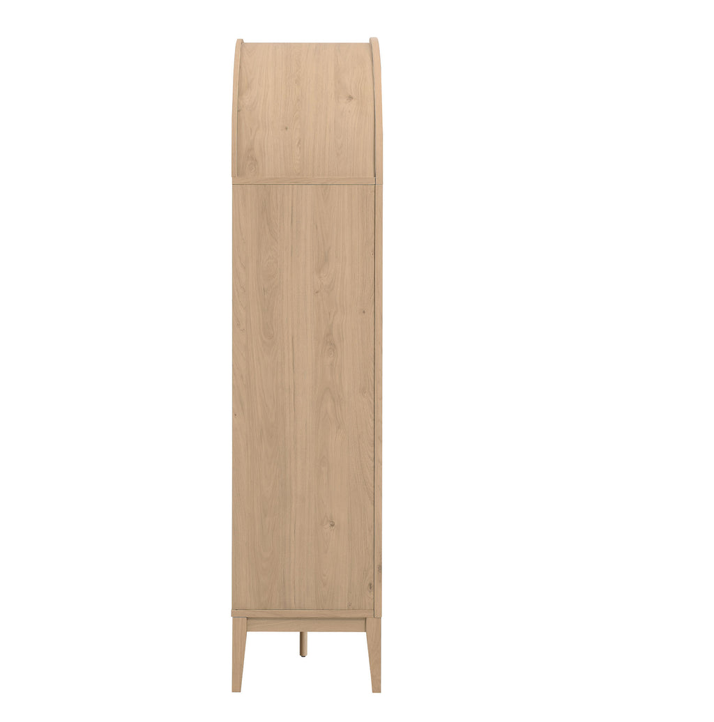 Nolan 74" Tall Wide Arched Storage Display Cabinet Bookshelf - Light Oak