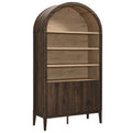 Nolan 74" Tall Wide Arched Storage Display Cabinet Bookshelf - Dark Walnut
