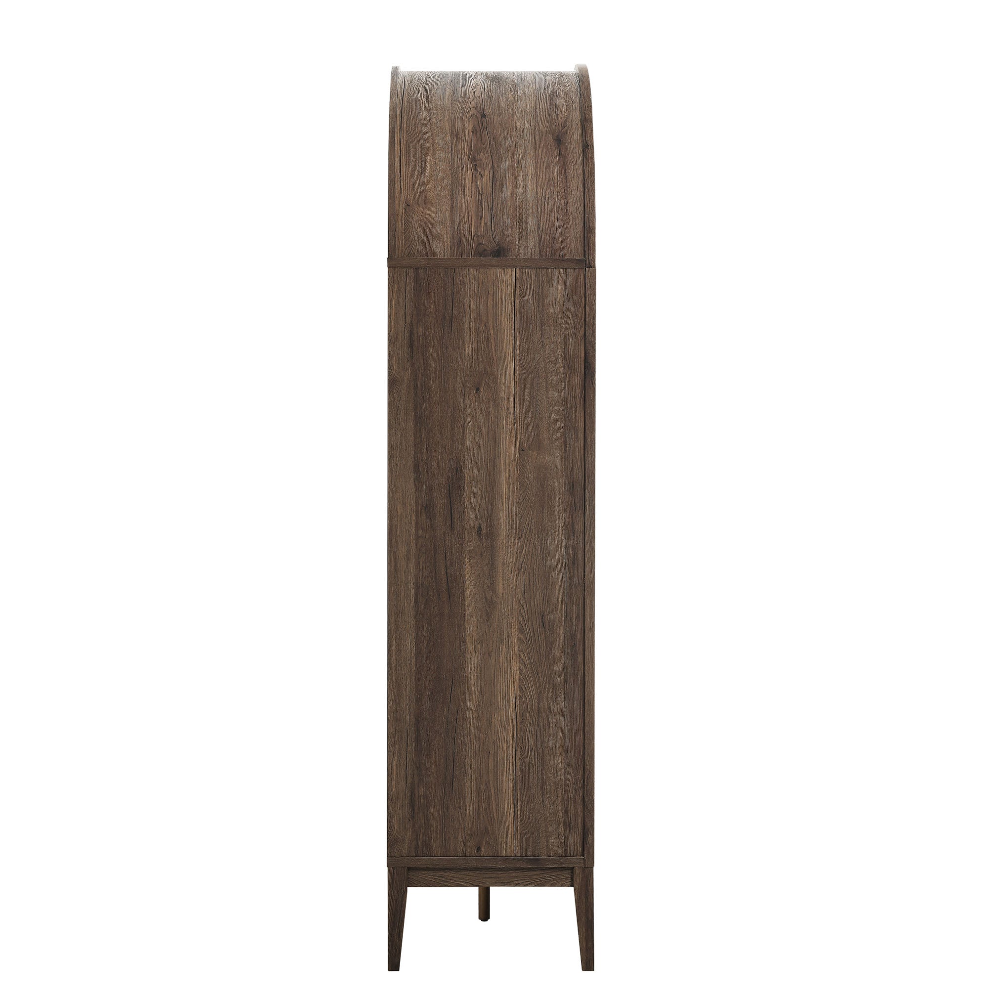 Nolan 74" Tall Wide Arched Storage Display Cabinet Bookshelf - Dark Walnut
