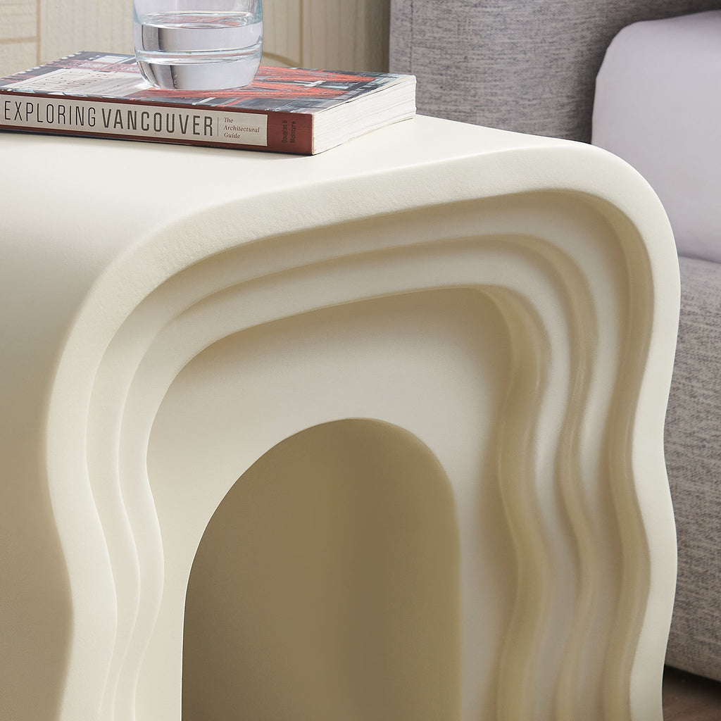 Jorin Squiggle Side Table - Ivory