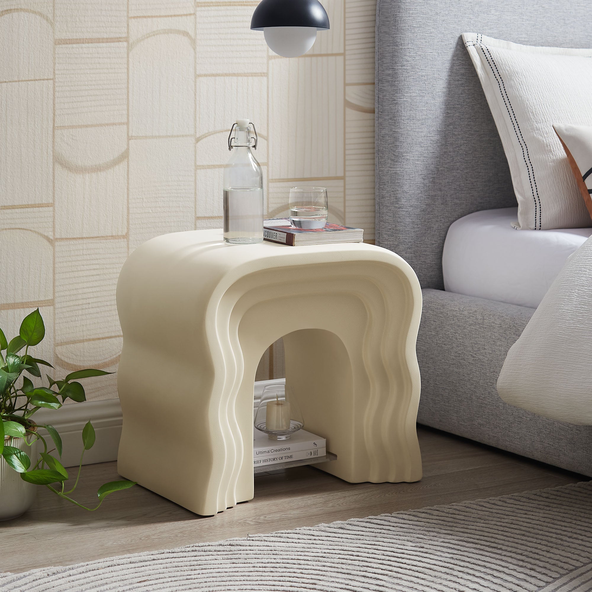 Jorin Squiggle Side Table - Ivory
