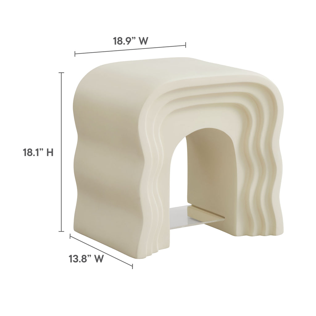 Jorin Squiggle Side Table - Ivory