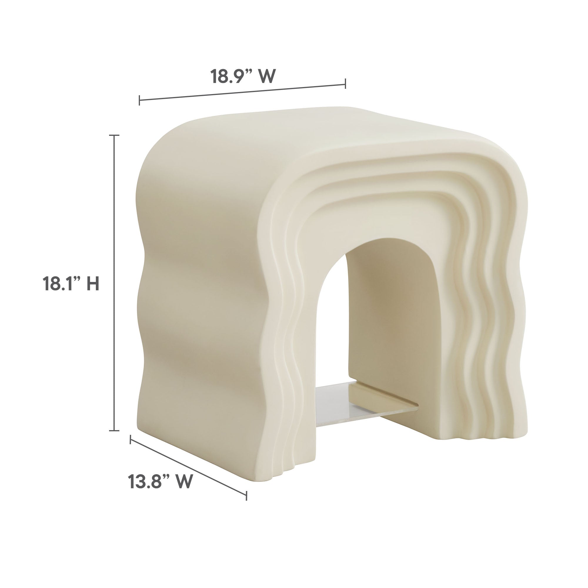 Jorin Squiggle Side Table - Ivory