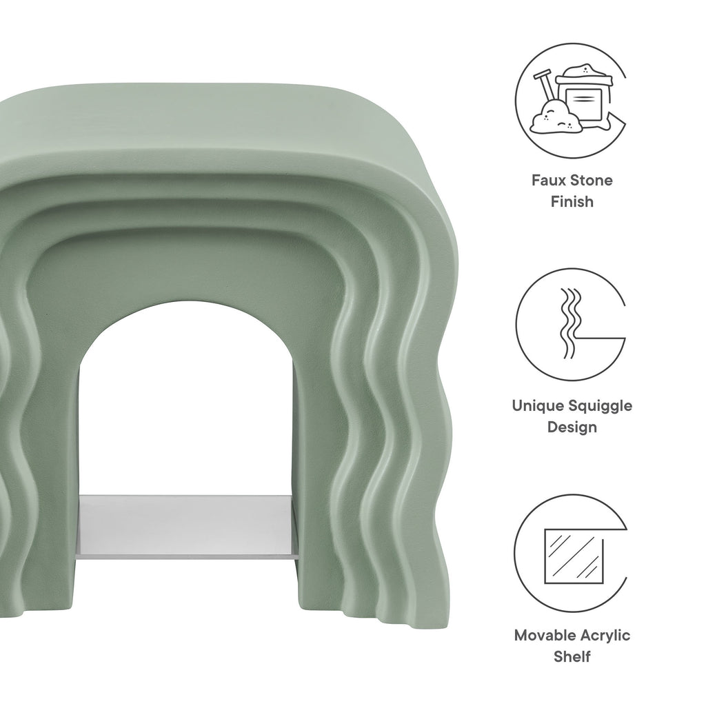 Jorin Squiggle Side Table - Sage